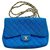 Timeless Forma Chanel Classic Azul Algodão  ref.217614