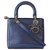 Christian Dior Handtaschen Blau Metallisch Leder  ref.217918