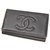 Porta-chaves Chanel Black CC Caviar Preto Couro  ref.217834