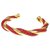 Hermès Punho de couro de lagarto trançado vermelho Hermes Dourado Metal  ref.218348