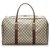Gucci Brown GG Supreme Web Travel Bag Cuir Toile Veau façon poulain Tissu Marron Multicolore Beige  ref.218886