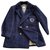 Chanel CC logo weed jacket Navy blue Tweed  ref.219037