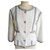 CHANEL Veste tweed coton blanche liserets gris BON ETAT T44 FR Soie  ref.219204