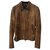 GUCCI leather jacket women Sz.40 Brown  ref.219351