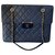 Chanel Dark blue Leather  ref.219385