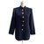 Yves Saint Laurent Manteau de ville vintage en crêpe de laine Bleu Marine  ref.219670