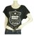 Philipp Plein camiseta negra de manga corta con diamantes de imitación de Sheriff para mujer, dobladillo de encaje Negro Algodón  ref.219679