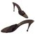 Sergio Rossi heeled silk mules Black Leather  ref.219775
