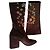 Strategia Embroidered suede thigh boot Dark brown
