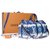 NOVO - SÉRIE LIMITADA - Bolsa de viagem Louis Vuitton Keepall 50 Alça de ombro de lona revestida coleção Escale Branco Azul Couro  ref.220383