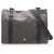 Hermès Gris cabas Besace MM Toile Tissu Noir  ref.220408