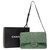 Chanel Large Bag 2.55 in green tweed, Black leather shoulder strap, Garniture en métal argenté  ref.221337
