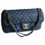 Timeless Chanel Limited Leather Flap Bag Classic con caja y bolsa para el polvo Azul Cuero  ref.221473