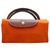 longchamp pliage bag taglia L colore arancione Sintetico  ref.221799