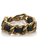 Bracelet chaîne tissée en cuir doré Chanel Métal Veau façon poulain Noir  ref.221888