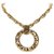 Chanel Gold Ring Anhänger Halskette Golden Metall  ref.221929