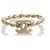 Chanel Gold CC and Camellia Rings Black Golden Metal  ref.221940