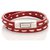 Bracelet en cuir rouge Prada Métal Veau façon poulain Argenté  ref.221950