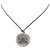 Hermès Hermes Silber Clou de Selle Anhänger Halskette Schwarz Baumwolle Metall Tuch  ref.221954
