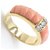 Vintage Van Cleef & Arpels Gold Diamond Coral Band Ring Multiple colors Yellow gold  ref.221978