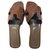 Hermès HERMES ORAN FLAT SANDALS NEW Brown Leather  ref.222027