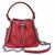 Chanel Red Drawstring Bucket Bag Schulterhandtasche gesteppt Rot Leder  ref.222044