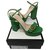 Gucci Sandálias marmont Verde claro Couro  ref.222059