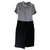 Bcbg Max Azria Dresses Black Grey Silk Polyester Acetate  ref.222291