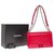 Superb Chanel Boy New medium bag (28cm) in red patent leather, red buckle limited edition, antique silver metal trim,  ref.222655