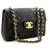 Chanel Jumbo 13" Maxi 2.55 Flap Chain Shoulder Bag Black Lambskin Leather  ref.222757