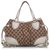Gucci Brown GG Canvas Tribeca Shoulder Bag White Beige Cream Leather Cloth Pony-style calfskin Cloth  ref.223072