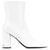 Balenciaga White Oval Leather Ankle Boots Pony-style calfskin  ref.223085