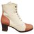 vintage Kenzo p ankle boots 37,5 Eggshell Light brown Leather Cloth  ref.223134