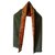 Hermès lined sided scarf Green Orange Silk Angora  ref.223137