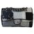 Chanel Handbags Black White Leather Cloth Plastic Tweed  ref.223477