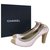 Chanel Beige Suede Leather  Pumps Heels Shoes Sz 38,5  ref.223493