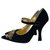 NWOB Dolce & Gabbana Runway Black Gold Evening Mary Jane Heels Preto Dourado Veludo  ref.223497