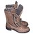 Chanel Ankle Boots Light brown Leather  ref.223543