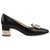 Zapatos de tacón con adornos de G con cristales negros de Gucci Plata Cuero Becerro  ref.223631