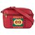 Bolso bandolera de cuero con logo rojo Gucci Roja Multicolor Becerro  ref.223643