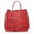 Papel Balenciaga Rojo A4 Bolso tote de cuero con cremallera Roja Becerro  ref.223959
