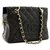 Chanel shopping Black Leather  ref.224067