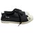 Chanel Zapatillas Negro Blanco Lienzo  ref.224073