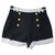 Balmain Black White Tweed Button Shorts  size 38  ref.224085