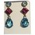 Autre Marque Gold earrings 18 Kt aquamarine topaz and tourmalines Gold hardware  ref.224195