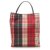 Burberry Red Plaid Canvas Tote Bag Multiple colors Leather Cloth Pony-style calfskin Cloth  ref.224356