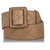 Cinturón de piel de cordero acolchado marrón Chanel Castaño Beige Cuero  ref.224375