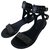 Sandalias de gladiador Louis Vuitton Negro Marrón oscuro Cuero  ref.224569