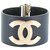 Chanel-Armband Schwarz Leder  ref.224574