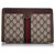 Gucci Brown GG Supreme Web Clutch Tasche Braun Mehrfarben Beige Leder Leinwand Kalbähnliches Kalb Tuch  ref.224678